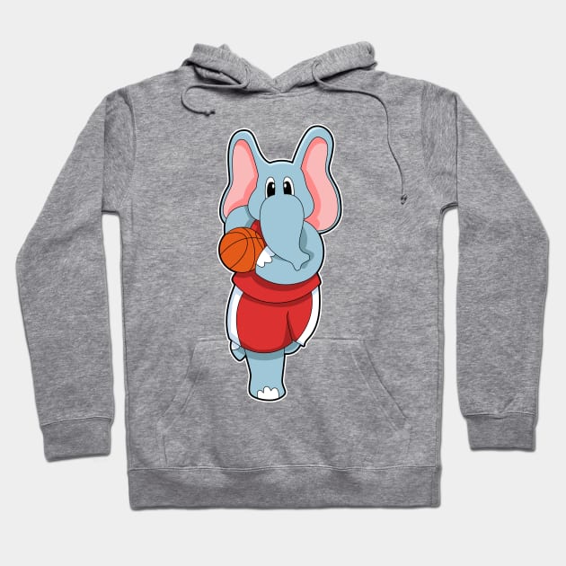 Elephant as Basketball player with Basketball Hoodie by Markus Schnabel